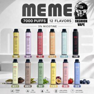 MEME 7000口拋棄式電子煙｜16款風味可選・Mesh網芯・油電雙顯